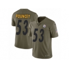 Youth Nike Pittsburgh Steelers #53 Maurkice Pouncey Limited Olive 2017 Salute to Service NFL Jersey