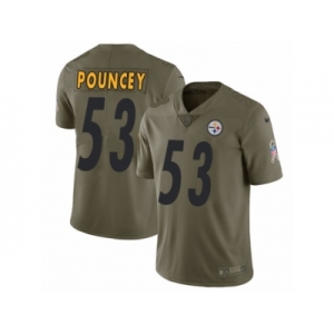 Youth Nike Pittsburgh Steelers #53 Maurkice Pouncey Limited Olive 2017 Salute to Service NFL Jersey