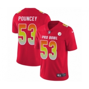 Youth Nike Pittsburgh Steelers #53 Maurkice Pouncey Limited Red AFC 2019 Pro Bowl NFL Jersey