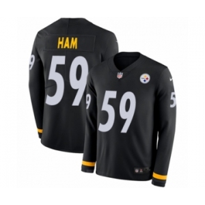 Youth Nike Pittsburgh Steelers #59 Jack Ham Limited Black Therma Long Sleeve NFL Jersey