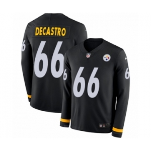 Youth Nike Pittsburgh Steelers #66 David DeCastro Limited Black Therma Long Sleeve NFL Jersey