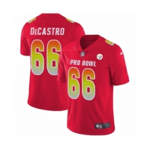 Youth Nike Pittsburgh Steelers #66 David DeCastro Limited Red AFC 2019 Pro Bowl NFL Jersey