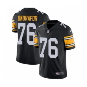 Youth Nike Pittsburgh Steelers #76 Chukwuma Okorafor Black Alternate Vapor Untouchable Limited Player NFL Jersey