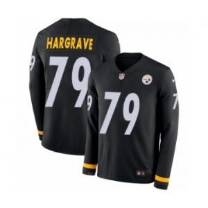 Youth Nike Pittsburgh Steelers #79 Javon Hargrave Limited Black Therma Long Sleeve NFL Jersey