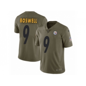 Youth Nike Pittsburgh Steelers #9 Chris Boswell Limited Olive 2017 Salute to Service NFL Jersey