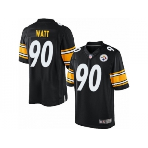 Youth Nike Pittsburgh Steelers #90 T. J. Watt Limited Black Team Color NFL Jersey