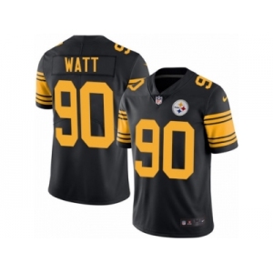 Youth Nike Pittsburgh Steelers #90 T.J. Watt Black Color Rush Limited Jersey