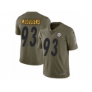 Youth Nike Pittsburgh Steelers #93 Dan McCullers Limited Olive 2017 Salute to Service NFL Jersey