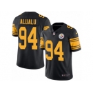 Youth Nike Pittsburgh Steelers #94 Tyson Alualu Limited Black Rush NFL Jersey