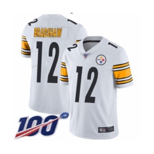 Youth Pittsburgh Steelers #12 Terry Bradshaw White Vapor Untouchable Limited Player 100th Season Football Jersey