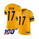 Youth Pittsburgh Steelers #17 Joe Gilliam Limited Gold Inverted Legend 100th Season Football Jersey