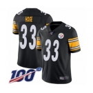 Youth Pittsburgh Steelers #33 Merril Hoge Black Team Color Vapor Untouchable Limited Player 100th Season Football Jersey