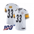 Youth Pittsburgh Steelers #33 Merril Hoge White Vapor Untouchable Limited Player 100th Season Football Jersey