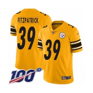 Youth Pittsburgh Steelers #39 Minkah Fitzpatrick Limited Gold Inverted Legend 100th Season Football Jersey