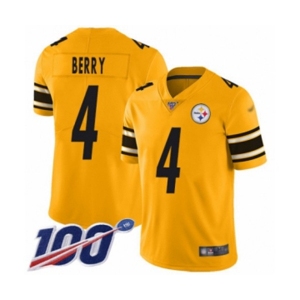 Youth Pittsburgh Steelers #4 Jordan Berry Limited Gold Inverted Legend 100th Season Football Jersey