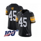 Youth Pittsburgh Steelers #45 Roosevelt Nix Black Alternate Vapor Untouchable Limited Player 100th Season Football Jersey