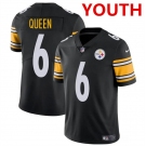 Youth Pittsburgh Steelers #6 Patrick Queen Black Vapor Untouchable Limited Football Stitched Jersey