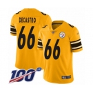 Youth Pittsburgh Steelers #66 David DeCastro Limited Gold Inverted Legend 100th Season Football Jersey