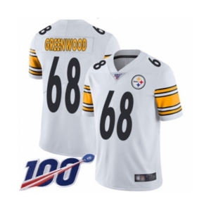 Youth Pittsburgh Steelers #68 L.C. Greenwood White Vapor Untouchable Limited Player 100th Season Football Jersey