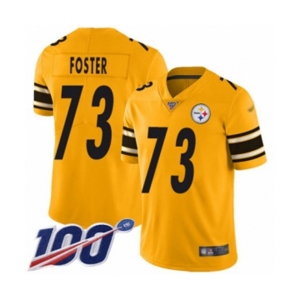 Youth Pittsburgh Steelers #73 Ramon Foster Limited Gold Inverted Legend 100th Season Football Jersey