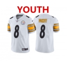 Youth Pittsburgh Steelers #8 Kenny Pickett 2022 White Vapor Untouchable Limited Stitched Jersey