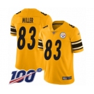 Youth Pittsburgh Steelers #83 Heath Miller Limited Gold Inverted Legend 100th Season Football Jersey