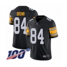 Youth Pittsburgh Steelers #84 Antonio Brown Black Alternate Vapor Untouchable Limited Player 100th Season Football Jersey