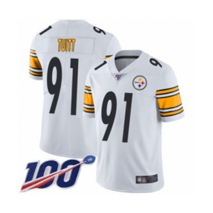 Youth Pittsburgh Steelers #91 Stephon Tuitt White Vapor Untouchable Limited Player 100th Season Football Jersey