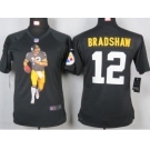 nike youth nfl jerseys pittsburgh steelers #12 bradshaw black[portrait fashion]