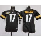 nike youth nfl jerseys pittsburgh steelers #17 wallace black[80 anniversary patch]