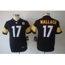 nike youth nfl jerseys pittsburgh steelers #17 wallace black[nike limited]