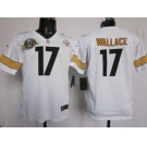 nike youth nfl jerseys pittsburgh steelers #17 wallace white[80 anniversary patch]