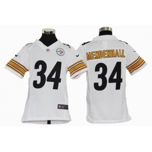 nike youth nfl jerseys pittsburgh steelers #34 mendenhall white[nike]