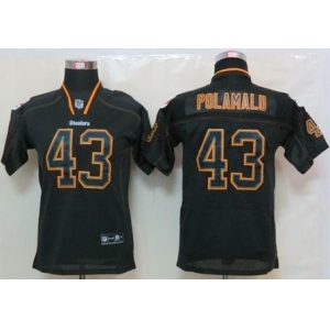 nike youth nfl jerseys pittsburgh steelers #43 polamalu black[Elite lights out]