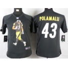 nike youth nfl jerseys pittsburgh steelers #43 polamalu black[portrait fashion]