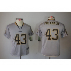 nike youth nfl jerseys pittsburgh steelers #43 polamalu grey[nike lights out]