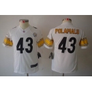 nike youth nfl jerseys pittsburgh steelers #43 polamalu white[nike limited]