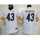 nike youth nfl jerseys pittsburgh steelers #43 polamalu white[nike]