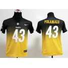 nike youth nfl jerseys pittsburgh steelers #43 troy polamalu black-gold[nike drift fashion][second version]