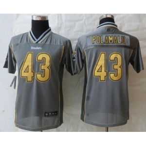 nike youth nfl jerseys pittsburgh steelers #43 troy polamalu grey[nike vapor]