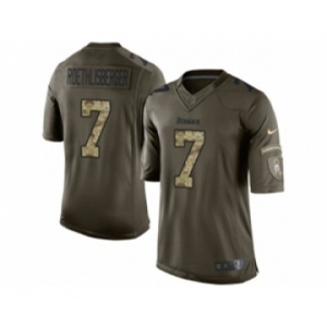 nike youth nfl jerseys pittsburgh steelers #7 roethlisberger army green[nike Limited Salute To Service]