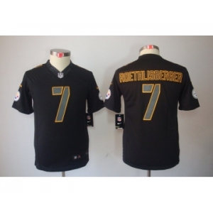 nike youth nfl jerseys pittsburgh steelers #7 roethlisberger black[nike impact limited]