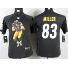 nike youth nfl jerseys pittsburgh steelers #83 heath miller black[portrait fashion]