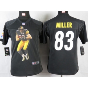 nike youth nfl jerseys pittsburgh steelers #83 heath miller black[portrait fashion]