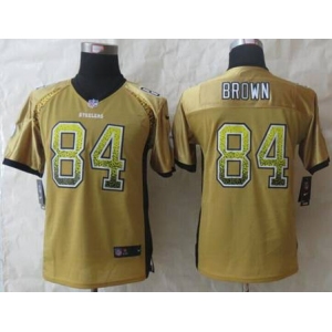 nike youth nfl jerseys pittsburgh steelers #84 antonio brown gold[Elite drift fashion]