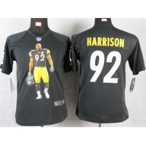 nike youth nfl jerseys pittsburgh steelers #92 harrison black[portrait fashion]