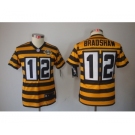 nike youth pittsburgh steelers #12 bradshaw throwback yellow-black[nike limited team 80 anniversary]