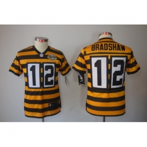 nike youth pittsburgh steelers #12 bradshaw throwback yellow-black[nike limited team 80 anniversary]