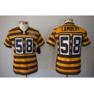 nike youth pittsburgh steelers #58 lambert throwback yellow-black[nike limited team 80 anniversary]