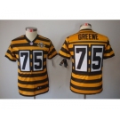 nike youth pittsburgh steelers #75 greene throwback yellow-black[nike limited team 80 anniversary]